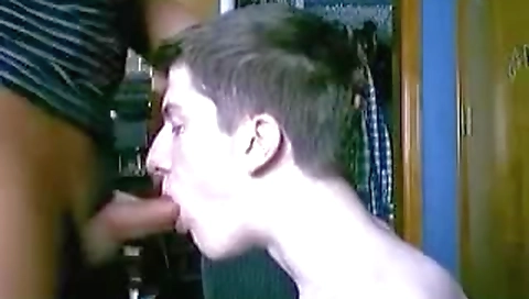 Blonde cutie takes a dick in her mouth