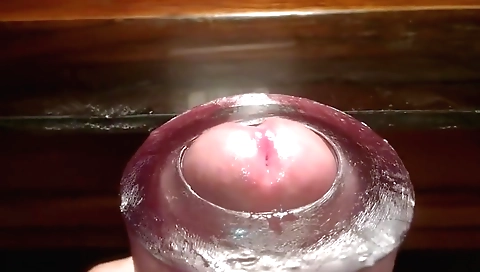 Shavy masturbationalent with a dildo