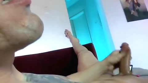 Brunette hair sucks on a fat cock