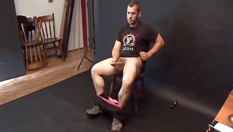 Blonde slut takes it in the ass and mouth