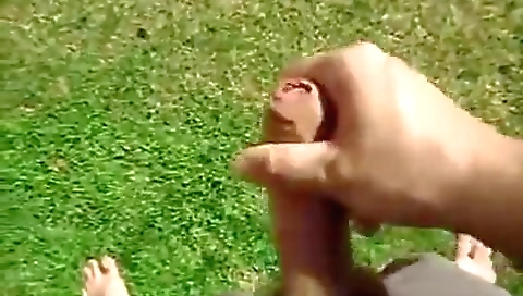 Sexy young blonde shows her ass in the park