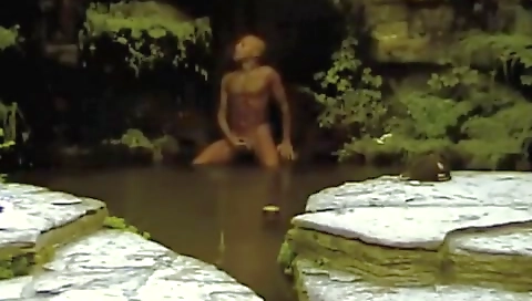 Cute girl takes in a hot tub