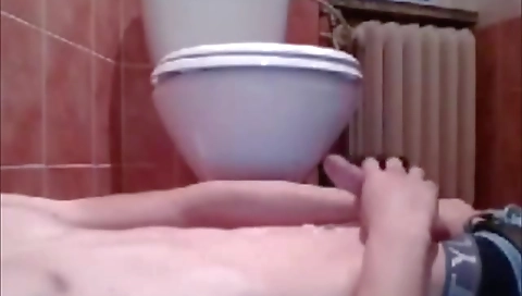 Sexy brunette hair with large dildo fucks hard