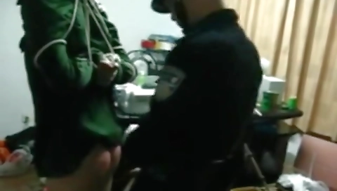 Two horny babes get dirty by a double penetration