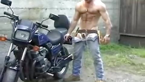 Hot experimentation with a dildo in\